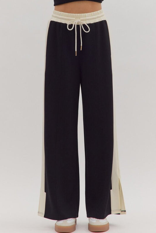 Black/White Lined Knit Pants
