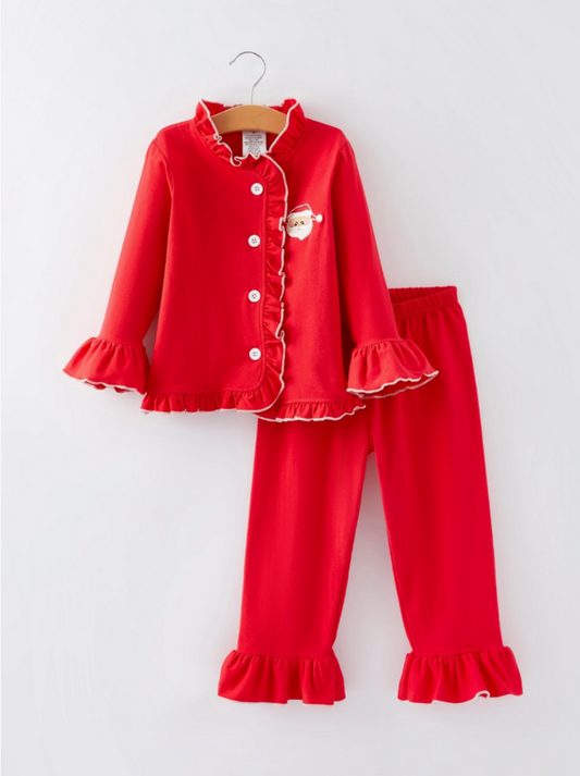 Christmas Embroidered Girls Pajama's