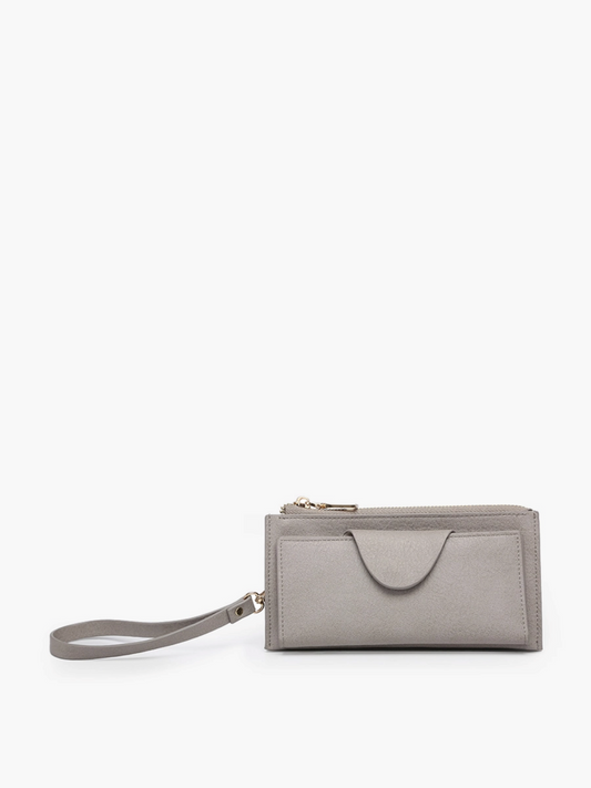 Kyla RFID Wallet w/snap closure - Gray