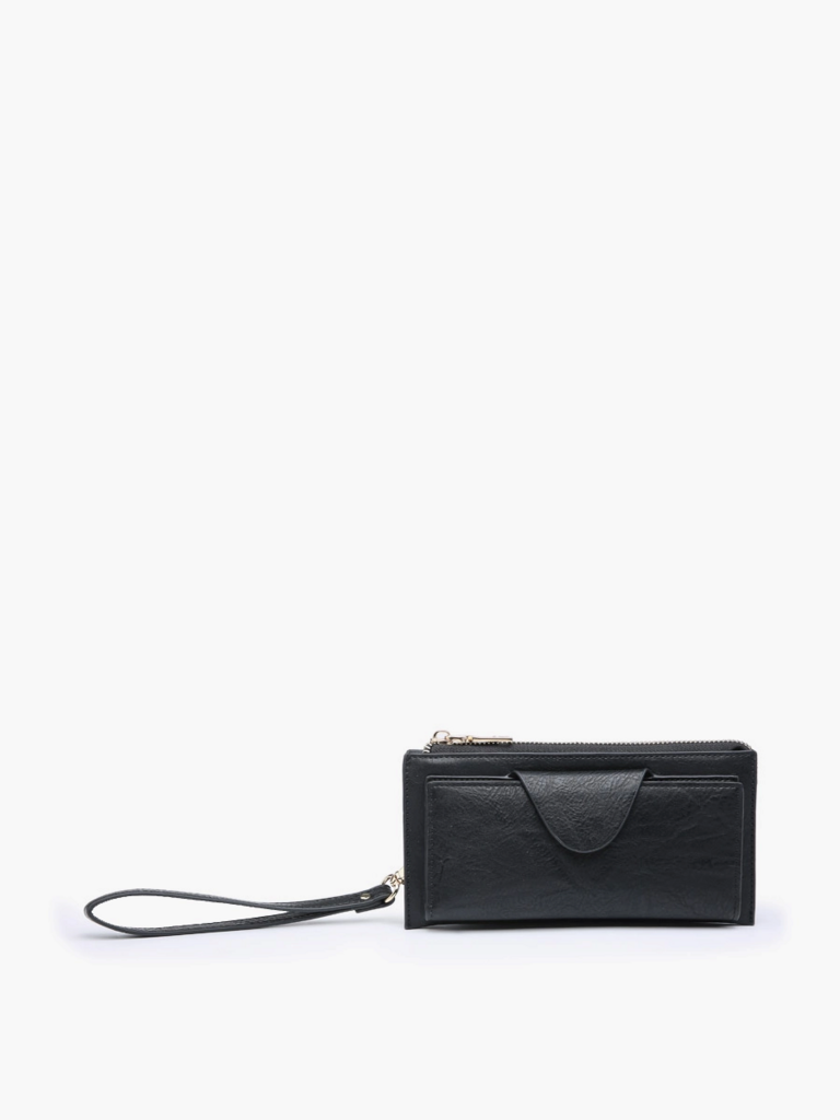 Kyla RFID Wallet w/snap closure - Black