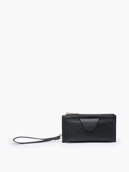 Kyla RFID Wallet w/snap closure - Black