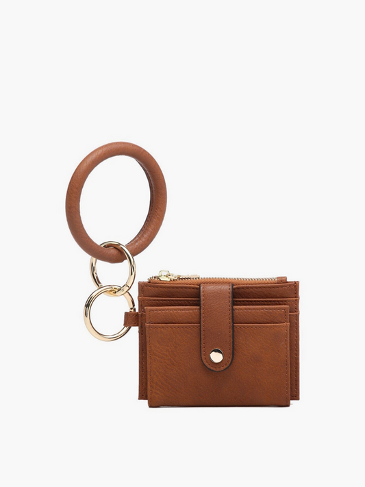 Sammie Mini Snap Wallet w/Ring - Brown