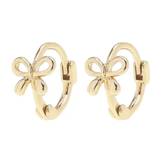 Betsy Tied Bow Micro Huggie Hoop Earrings