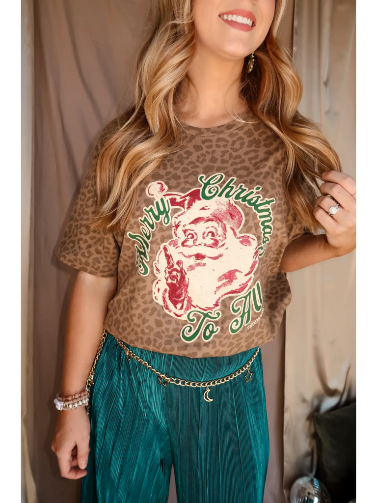 Vintage Santa Leopard tee