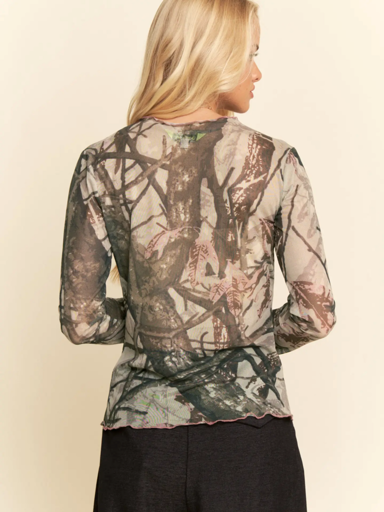 Camo Mesh Top