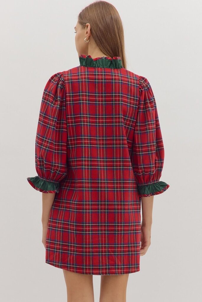 Plaid Holiday Mini Dress