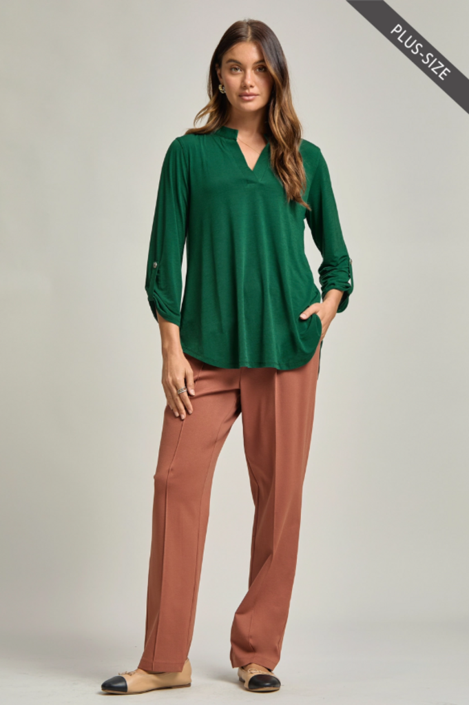 3/4 Sleeve Lizzy Blouse GREEN