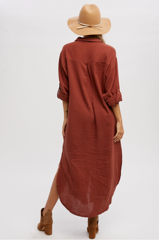Button Up Maxi Skirt Dress