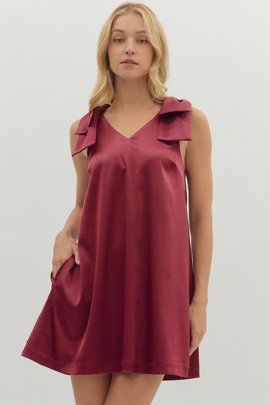 Sleeveless Mini Dress with Bow Detail