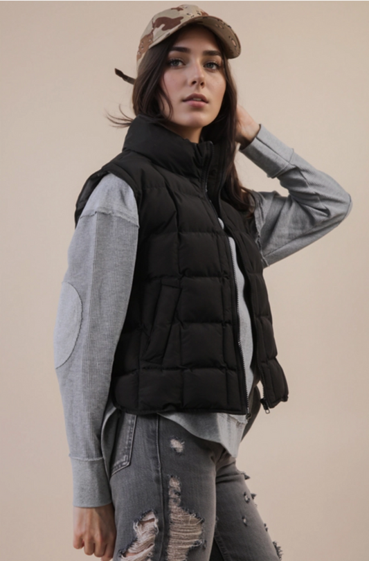 Padded Puffer Vest BLACK