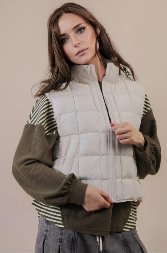 Padded Puffer Vest CREAM