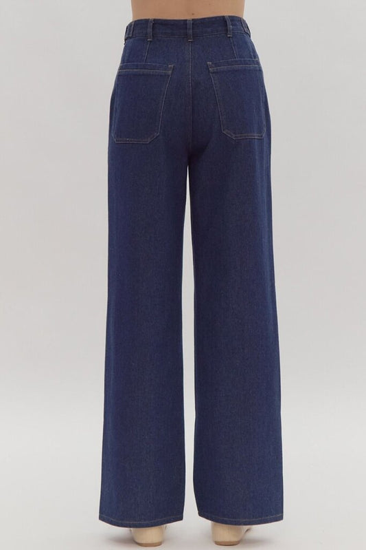 High Waist Pocket Denim Pant