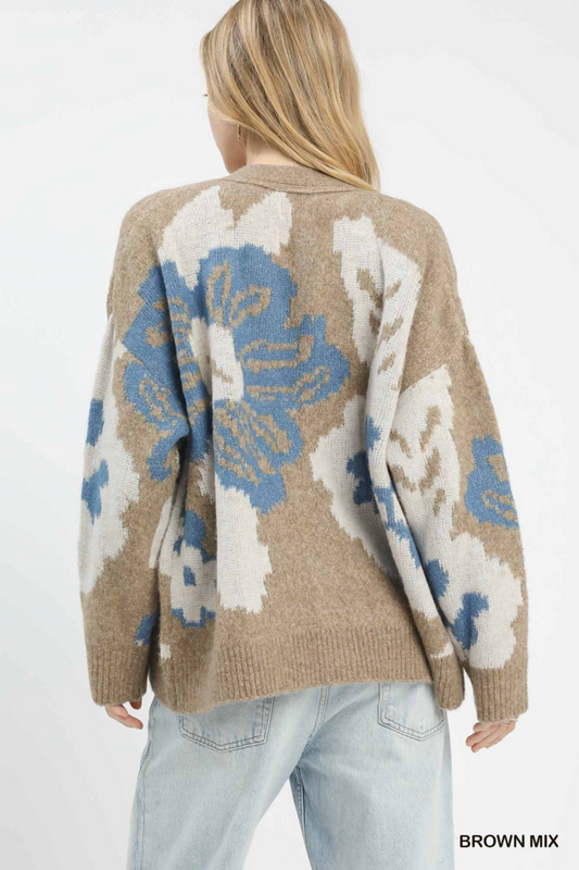 Floral Button Down Cardigan