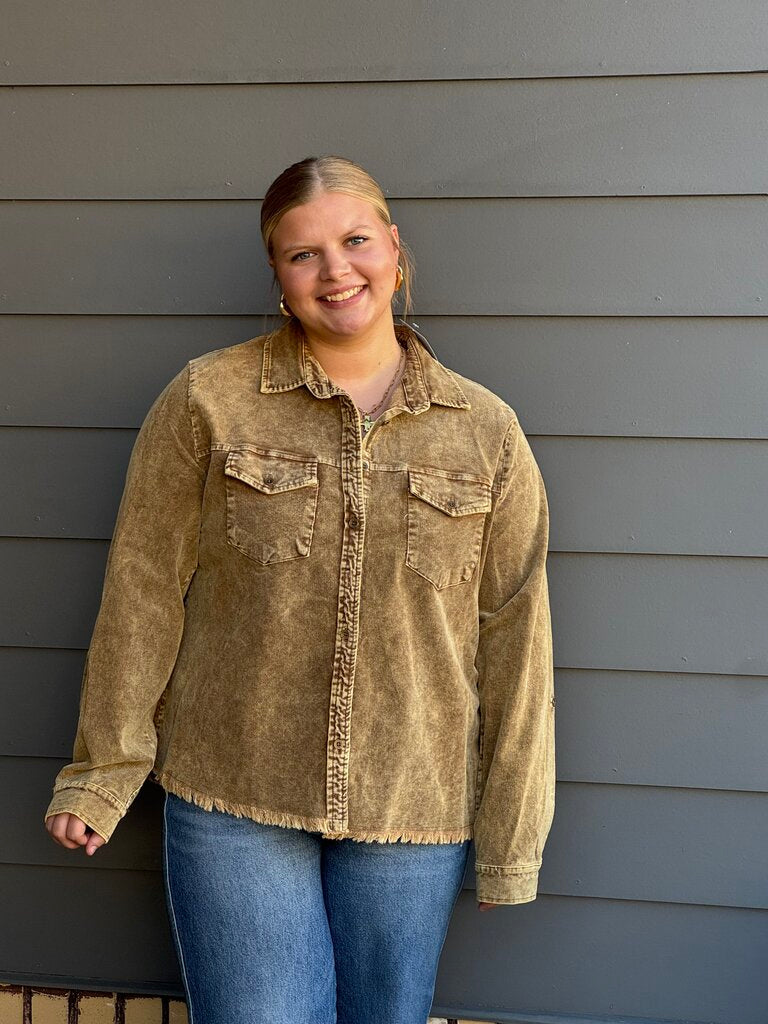 Stone Washed Collared Shirt