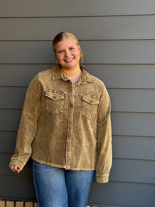 Stone Washed Collared Shirt