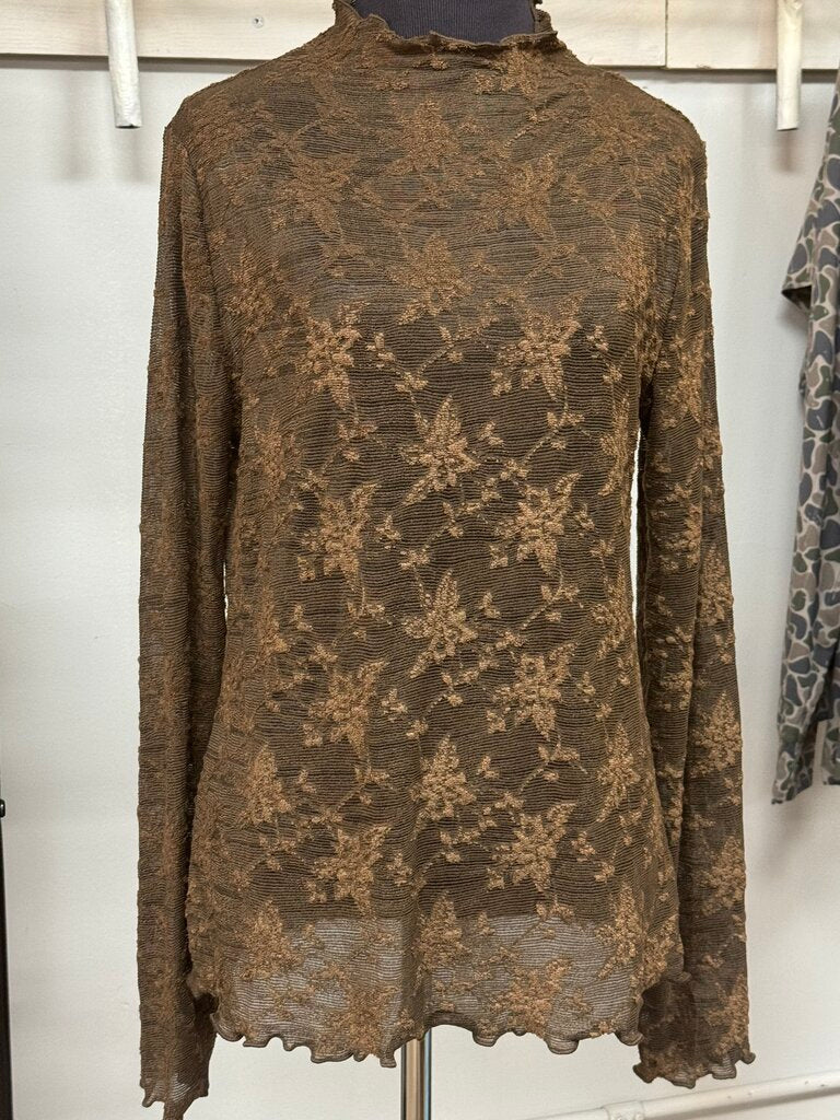 Lace L/S Top BROWN