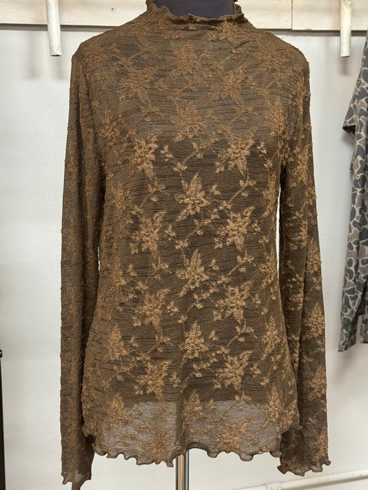 Lace L/S Top BROWN