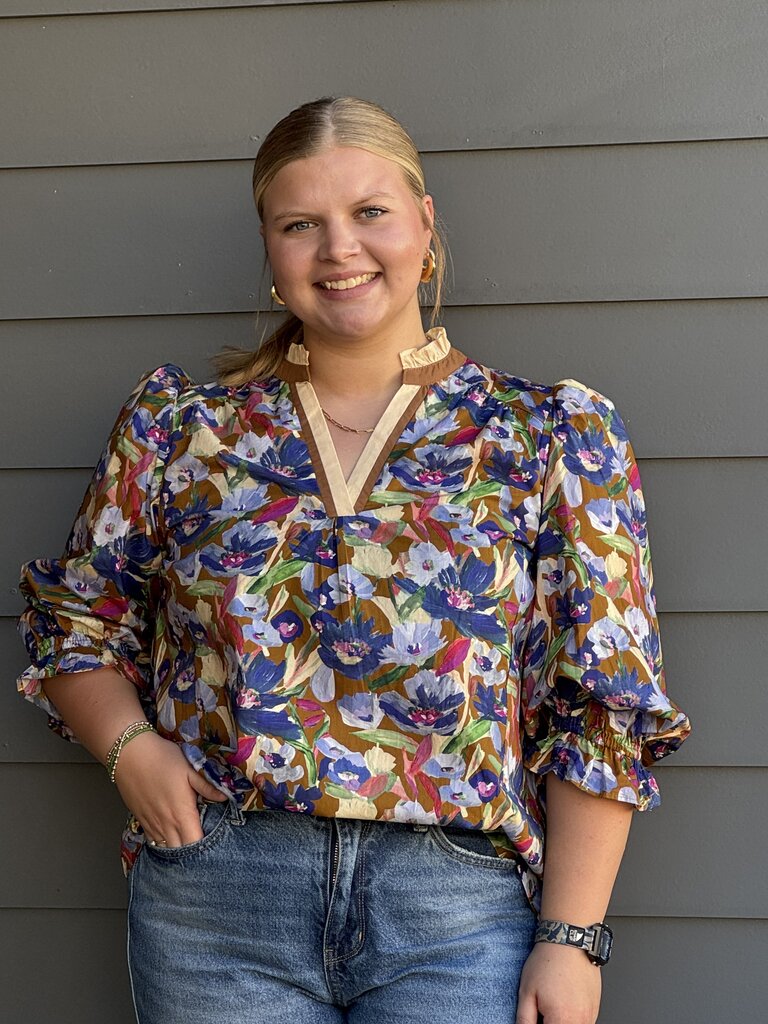 Floral V-Neck Blouse
