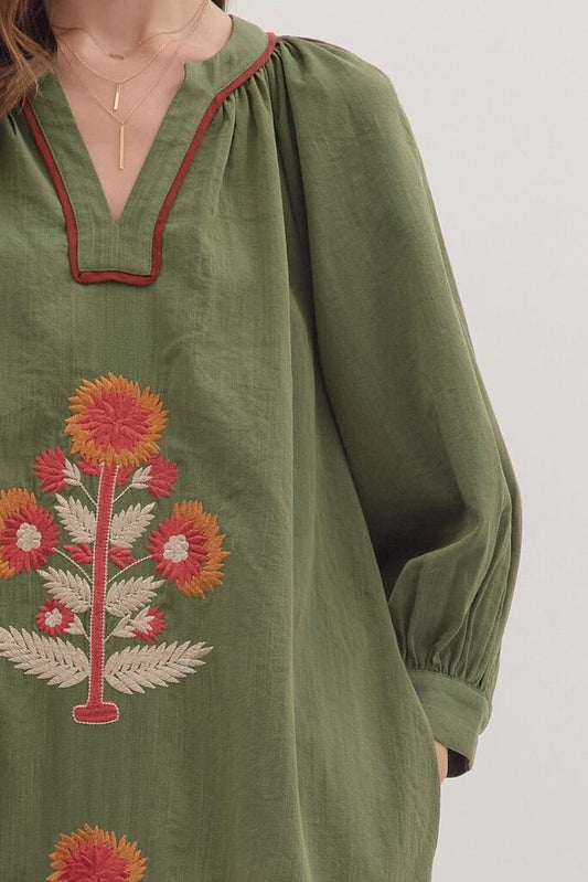 Embroidered Floral Maxi