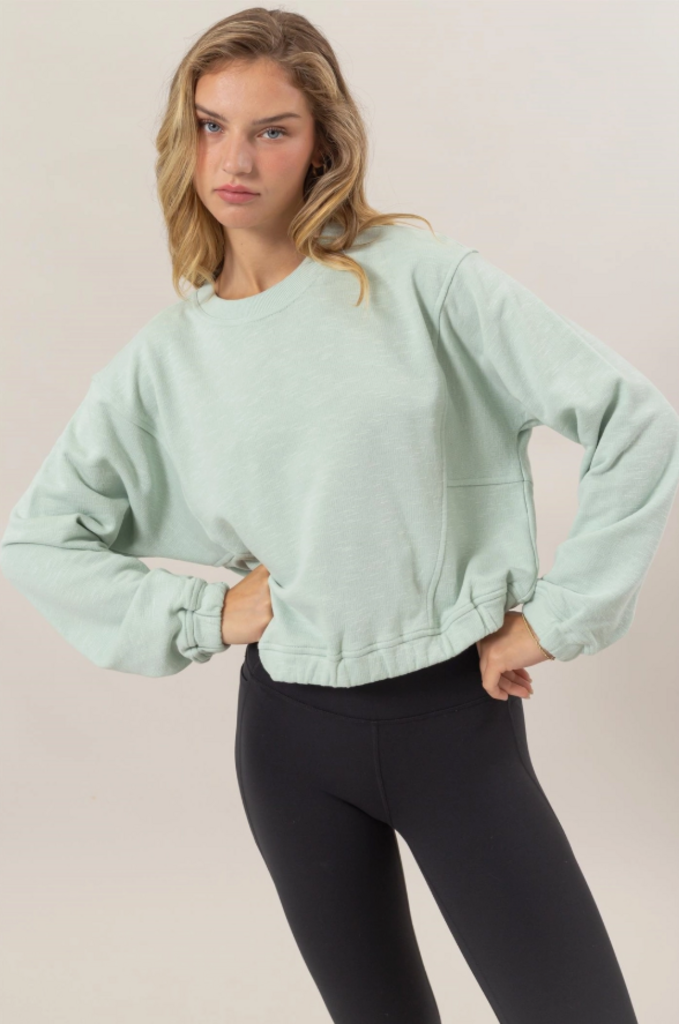 Mint Cropped Sweatshirt