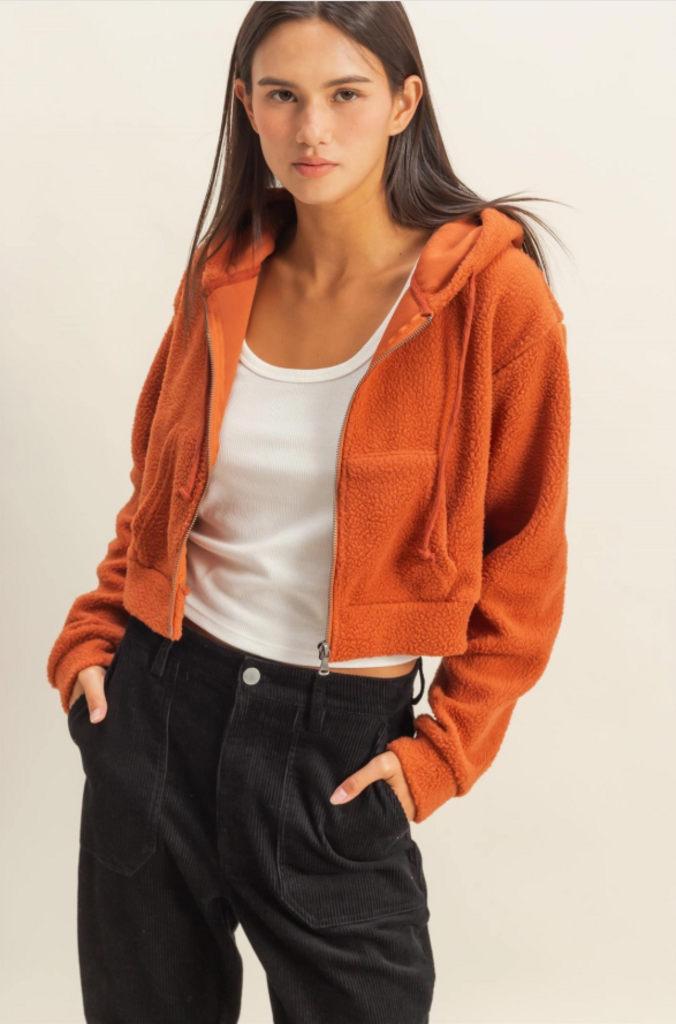Sherpa Cropped Hoodie