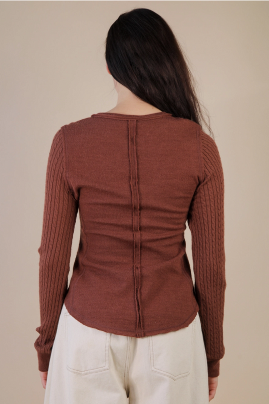 Cable Knit Fitted Top