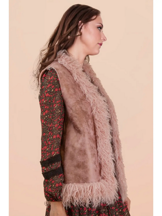 Sherpa Suede Boho Vest