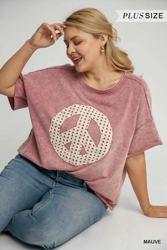 Mauve Peace Sign Top