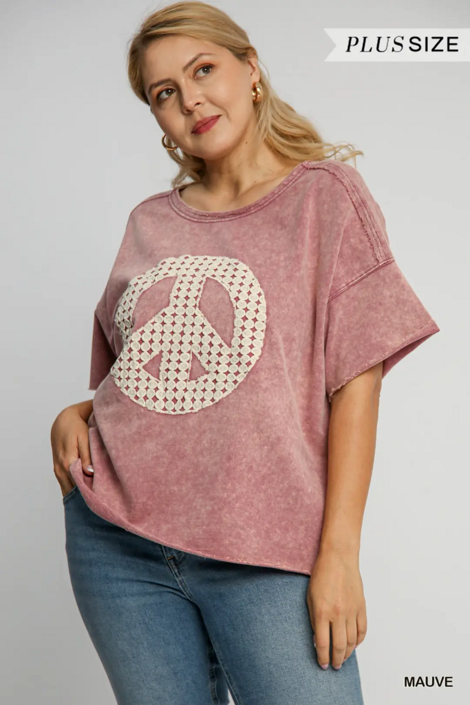 Mauve Peace Sign Top