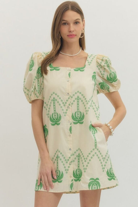 Embroidered Palms Mini
