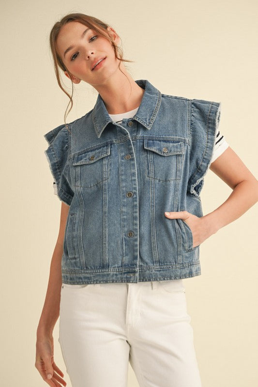 Faded Denim Vest