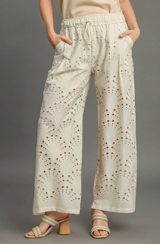 Cotton Eyelet Lace Pants