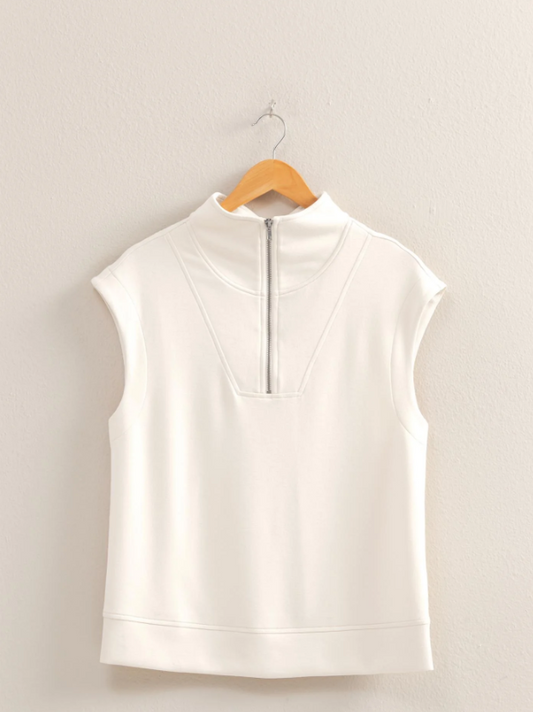 3/4 Zip Collared Top