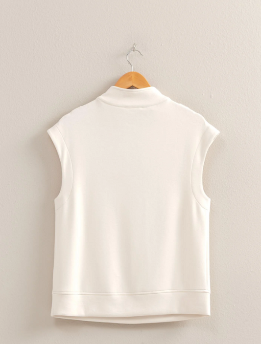 3/4 Zip Collared Top
