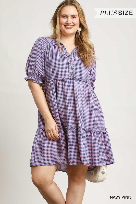 Checkered Tiered Dress