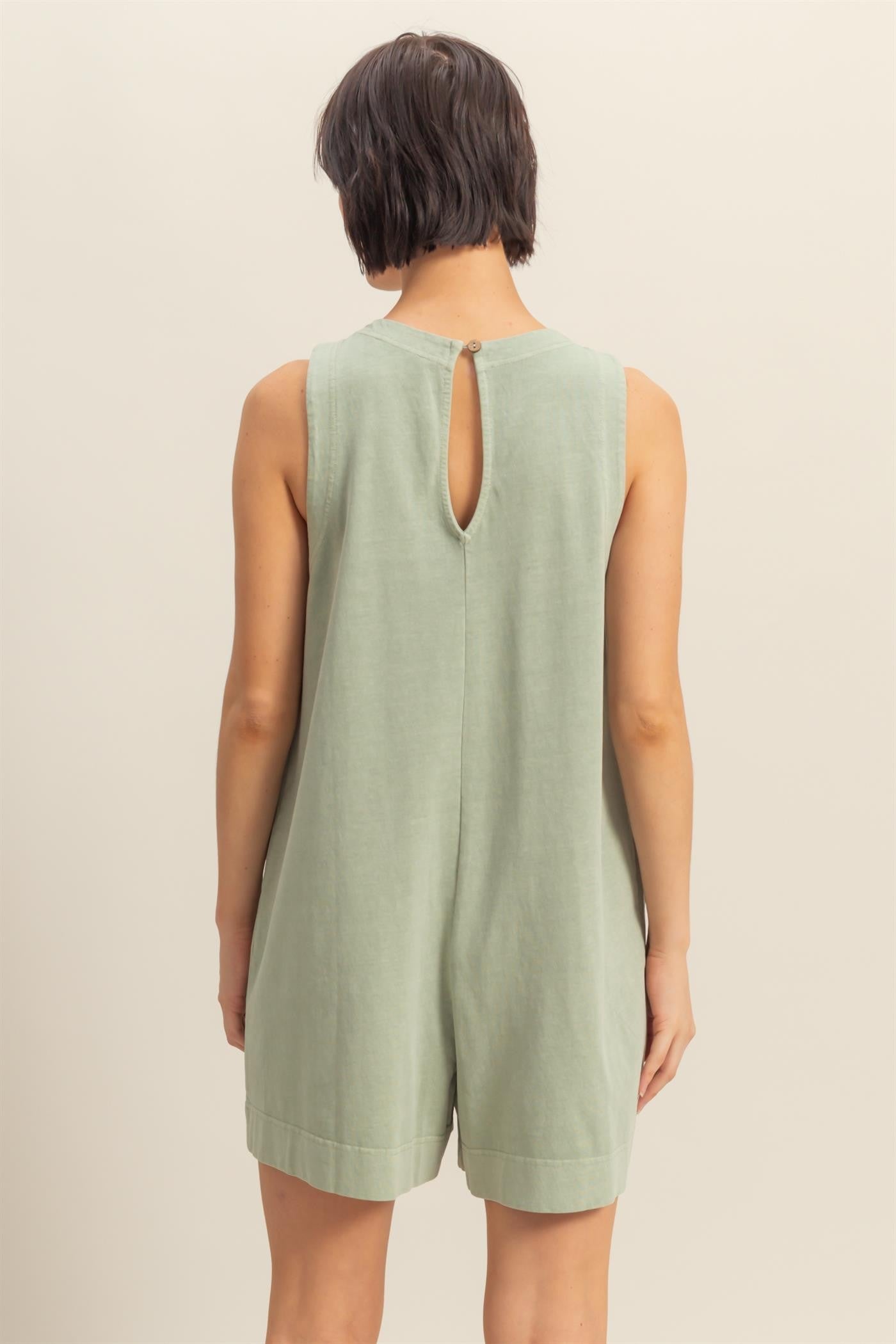 Sleeveless Sage Romper