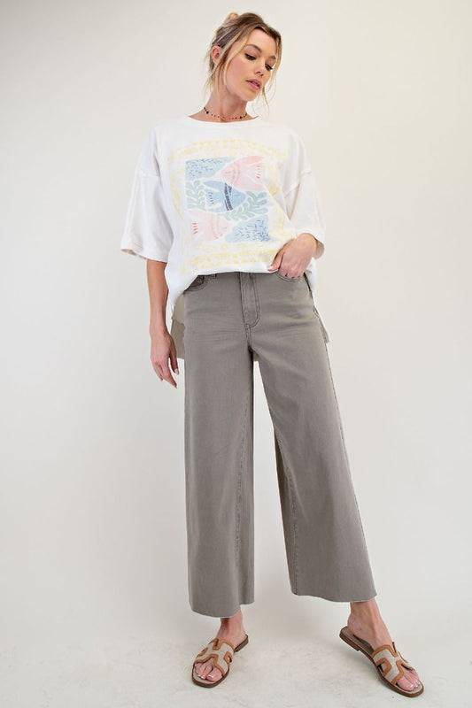 Stretch Twill High Waisted Pants