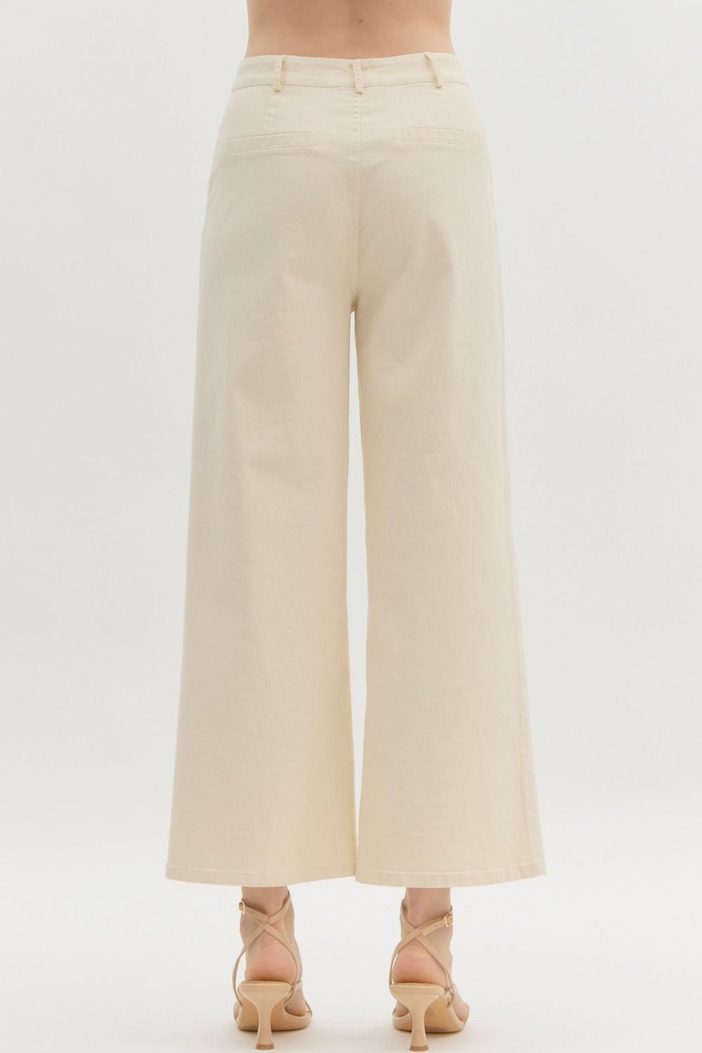 *BEST SELLER* Wide Leg Front Pocket Pants (Ecru or Light olive)