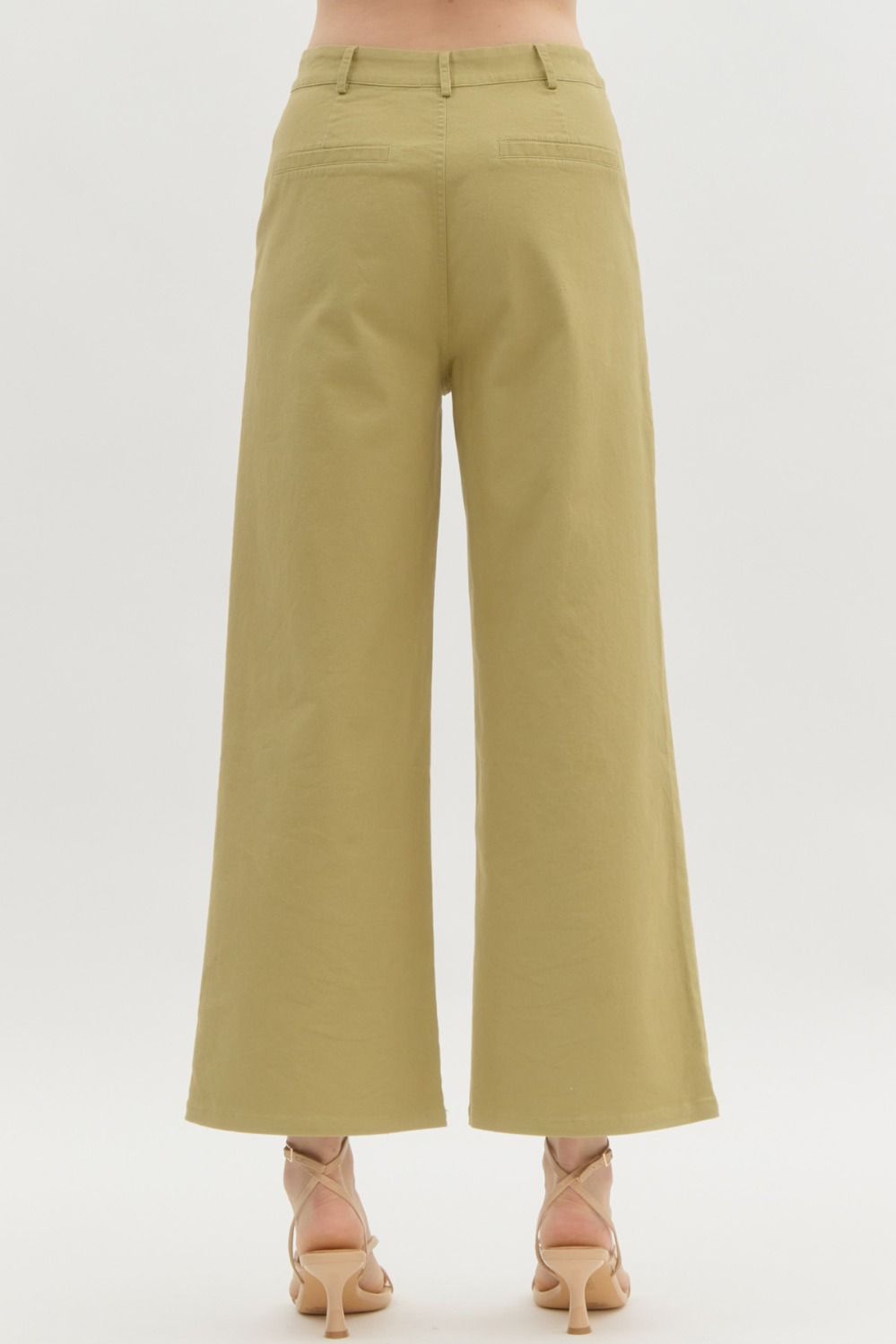 *BEST SELLER* Wide Leg Front Pocket Pants (Ecru or Light olive)