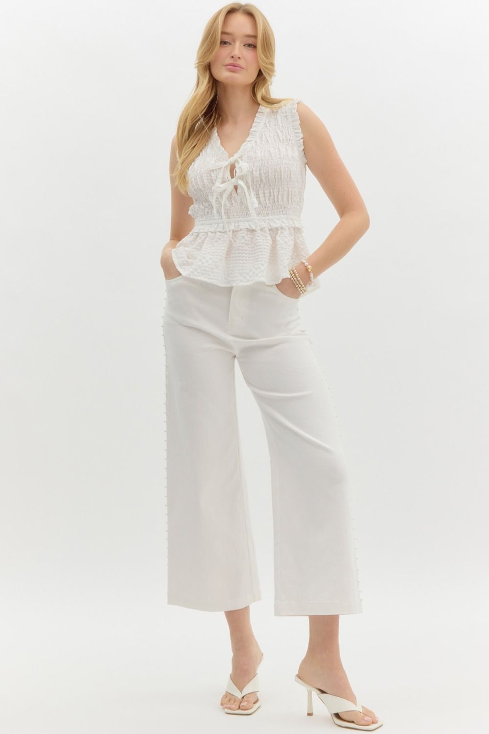 Mid Rise Ankle Pant OFF WHITE