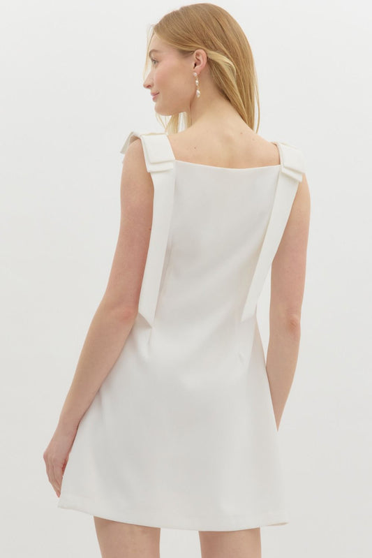 Bow Shoulder Mini Dress