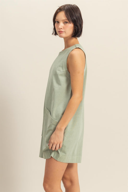 Sleeveless Sage Romper